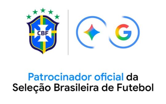Logo do Google ao lado da camisa da Seleção Brasileira simbolizando novo patrocínio