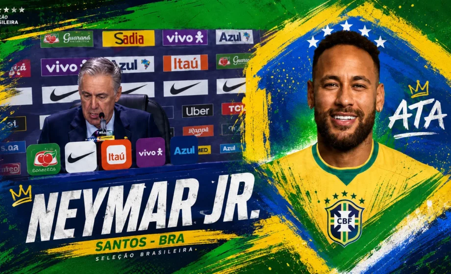 Convocação da Seleção Brasileira de Carlo Ancelotti com Neymar, Vini Jr., Raphinha, Endrick e demais jogadores chamados para o Brasil.
